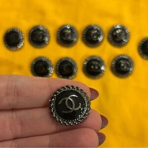 Chanel Black Chain Buttons